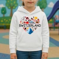 SWITZERLAND LOVE | | Illustrated Swiss Symbol, Alpine Kids Hoodie thumb 3