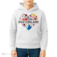 SWITZERLAND LOVE | | Illustrated Swiss Symbol, Alpine Kids Hoodie thumb 4