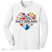 SWITZERLAND LOVE | | Illustrated Swiss Symbol, Alpine Kids Long Sleeve Shirt thumb 0
