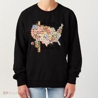 She Loves Jesus And America Too Usa Map Women's Sweatshirt thumb 0
