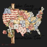 She Loves Jesus And America Too Usa Map Women's Sweatshirt thumb 2