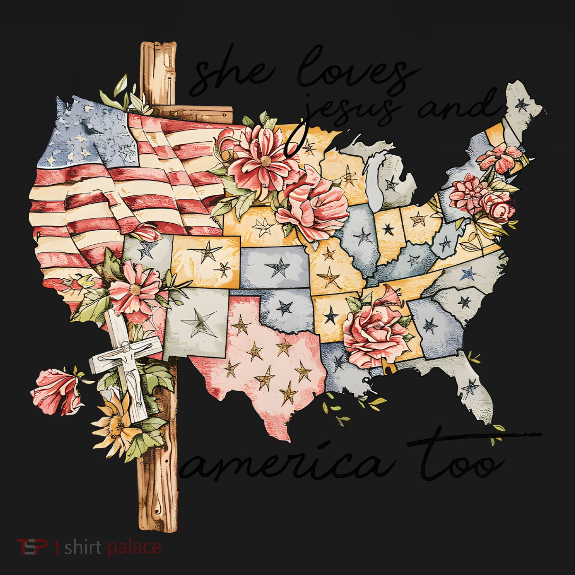 She Loves Jesus And America Too Usa Map Backpack