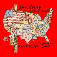 She Loves Jesus And America Too Usa Map Santa Hat thumb 1