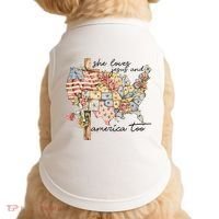She Loves Jesus And America Too Usa Map Doggie Tank thumb 0
