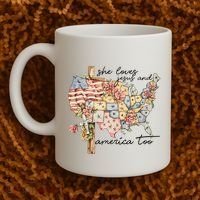 She Loves Jesus And America Too Usa Map Coffee Mug thumb 2