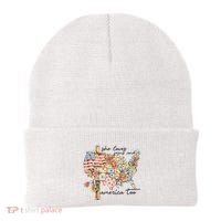 She Loves Jesus And America Too Usa Map Beanie thumb 0
