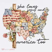 She Loves Jesus And America Too Usa Map Women's Hoodie thumb 2
