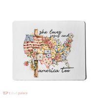 She Loves Jesus And America Too Usa Map Mousepad thumb 0