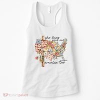 She Loves Jesus And America Too Usa Map Women's Tank Top thumb 0