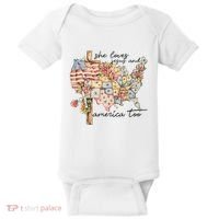 She Loves Jesus And America Too Usa Map Baby Bodysuit thumb 0
