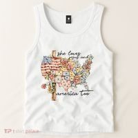 She Loves Jesus And America Too Usa Map Tank Top thumb 2