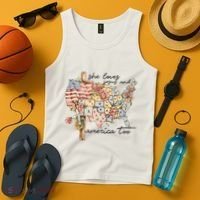 She Loves Jesus And America Too Usa Map Tank Top thumb 4