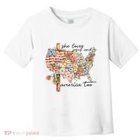 She Loves Jesus And America Too Usa Map Toddler T-Shirt thumb 0