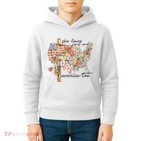 She Loves Jesus And America Too Usa Map Kids Hoodie thumb 4