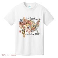 She Loves Jesus And America Too Usa Map Kids T-Shirt thumb 0