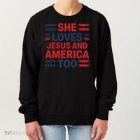 She Loves Jesus And America Too Women's Sweatshirt thumb 0