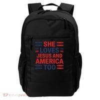 She Loves Jesus And America Too Backpack thumb 0