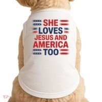 She Loves Jesus And America Too Doggie Tank thumb 0