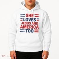 She Loves Jesus And America Too Hoodie thumb 2
