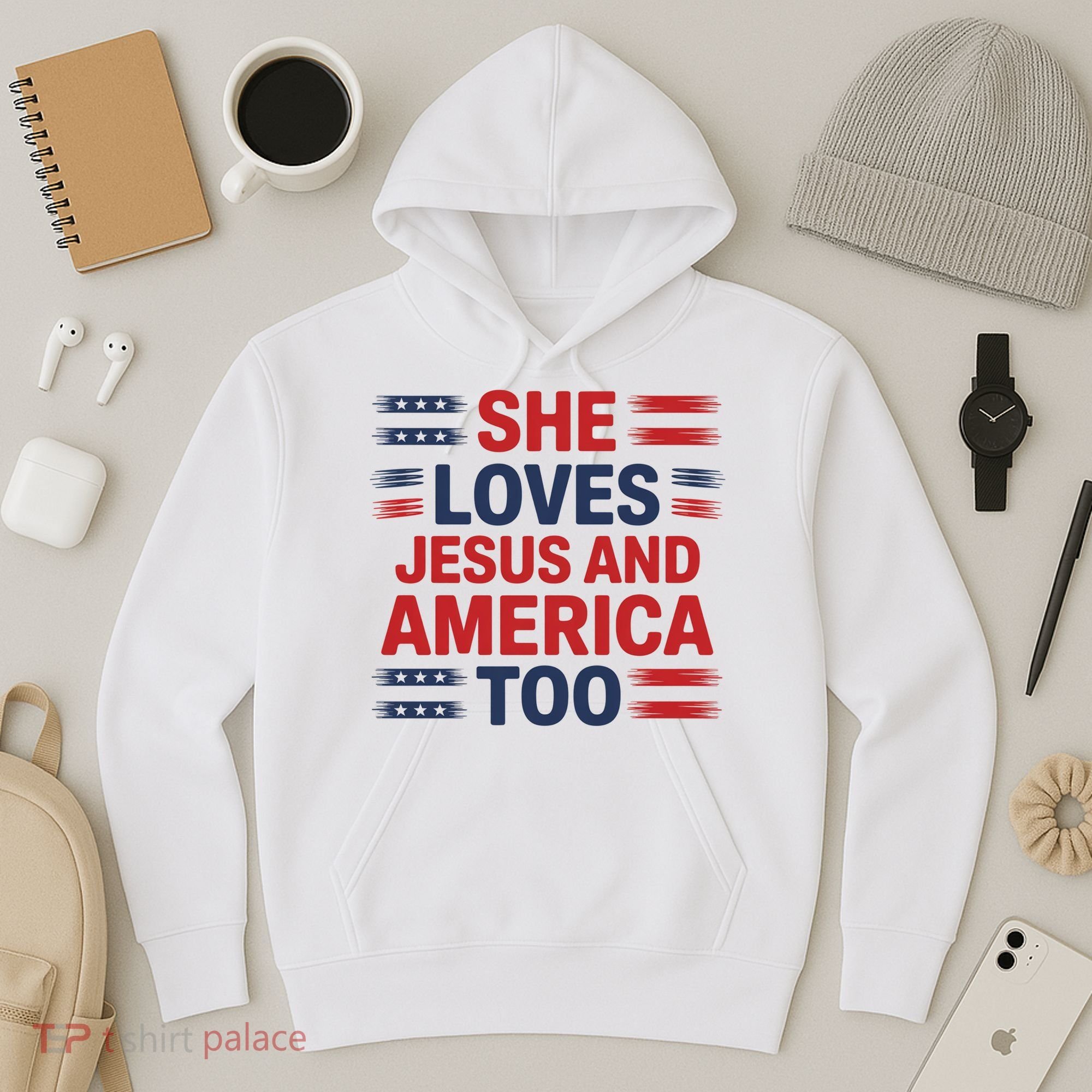 She Loves Jesus And America Too Hoodie