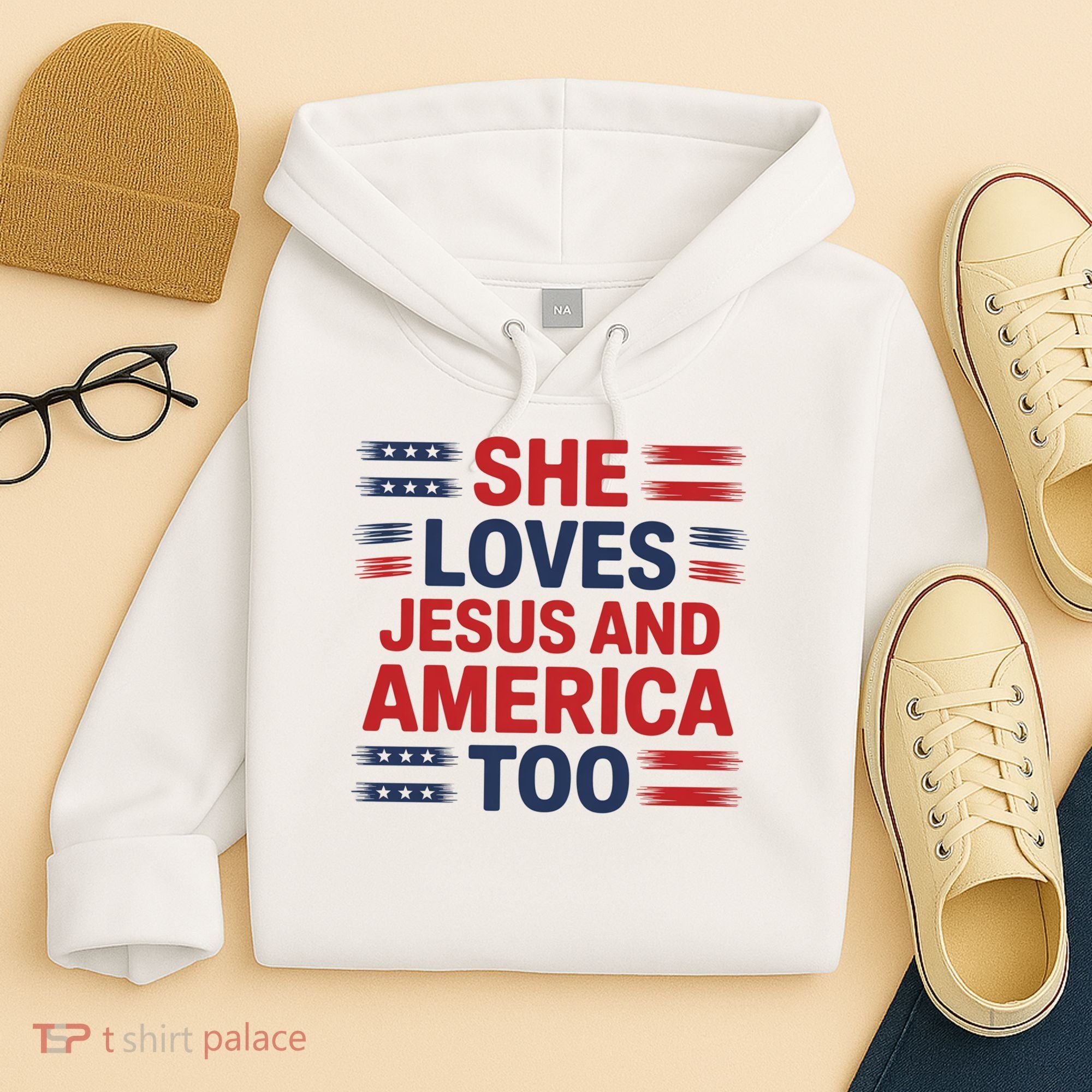 She Loves Jesus And America Too Hoodie