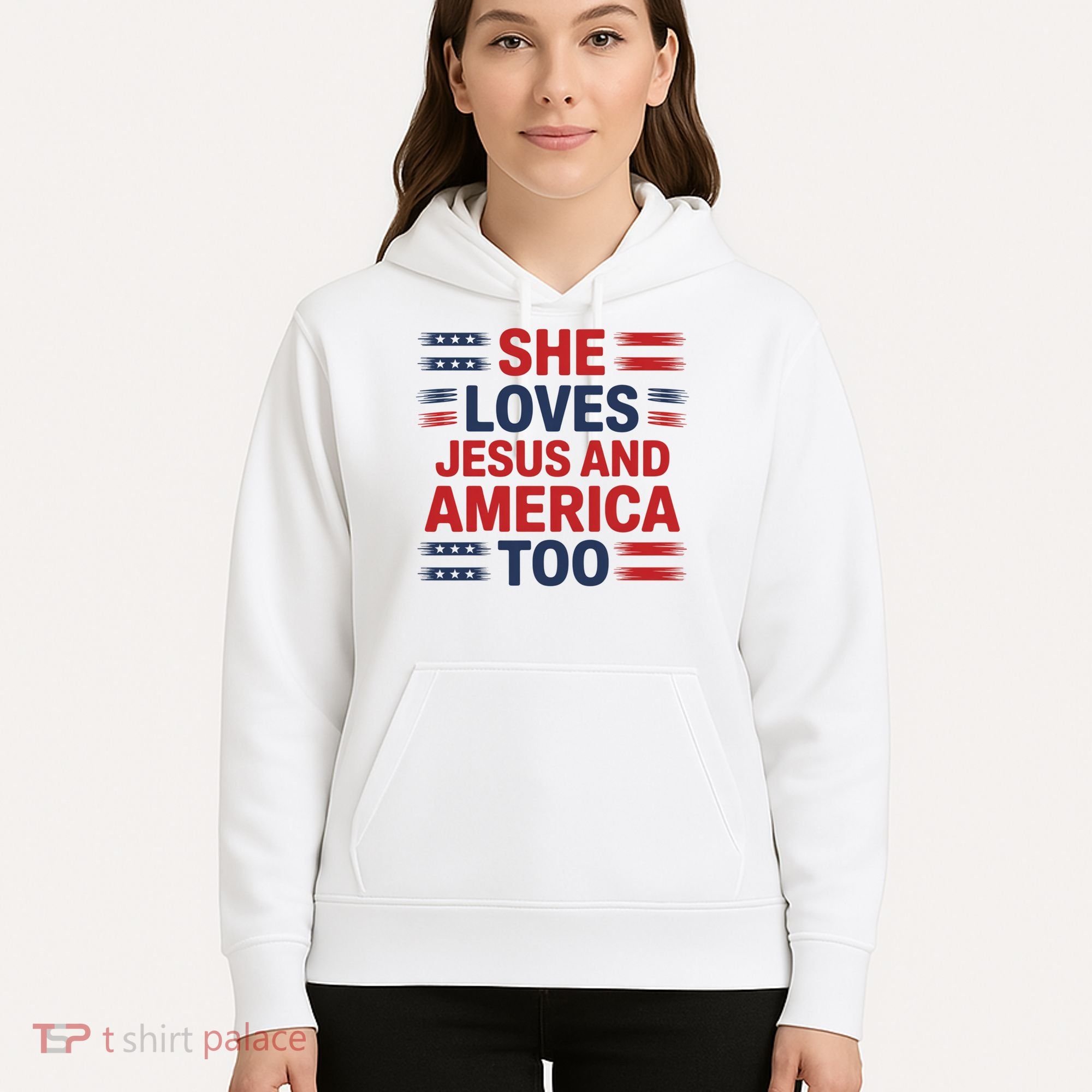 She Loves Jesus And America Too Hoodie