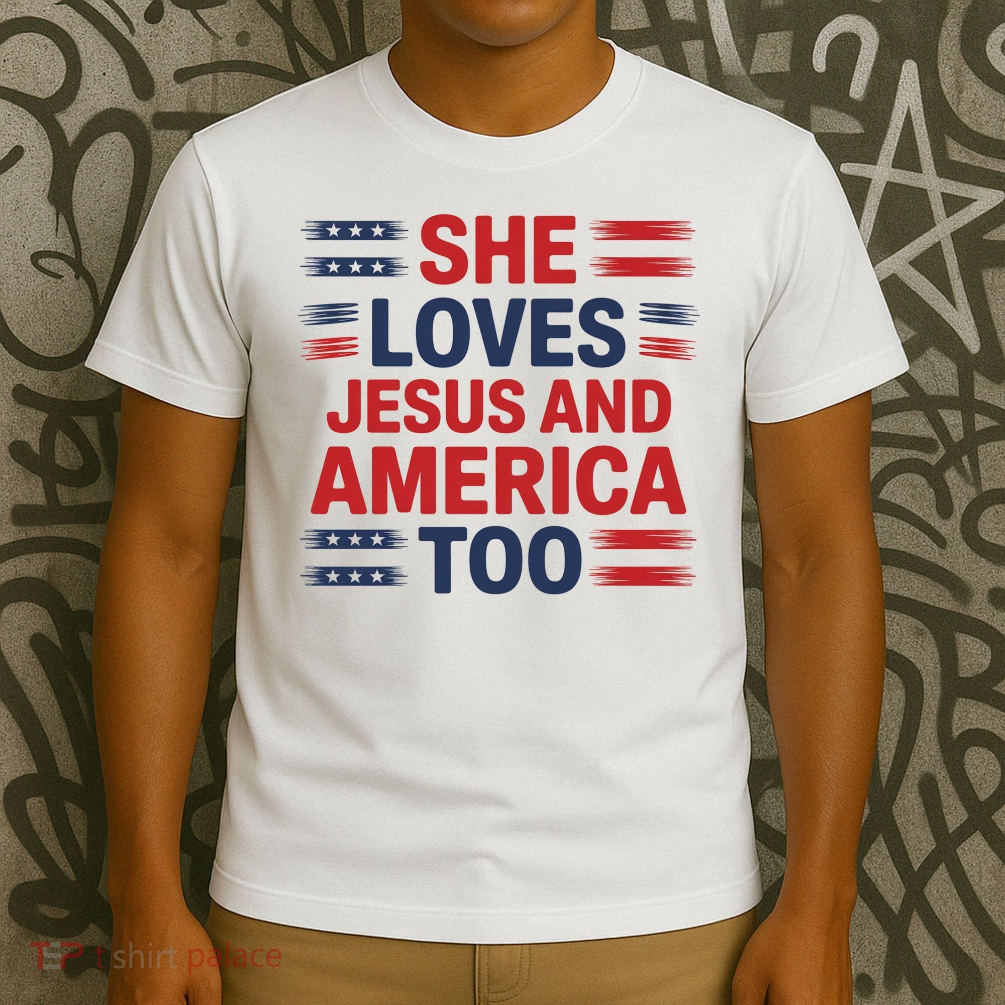 She Loves Jesus And America Too T-Shirt