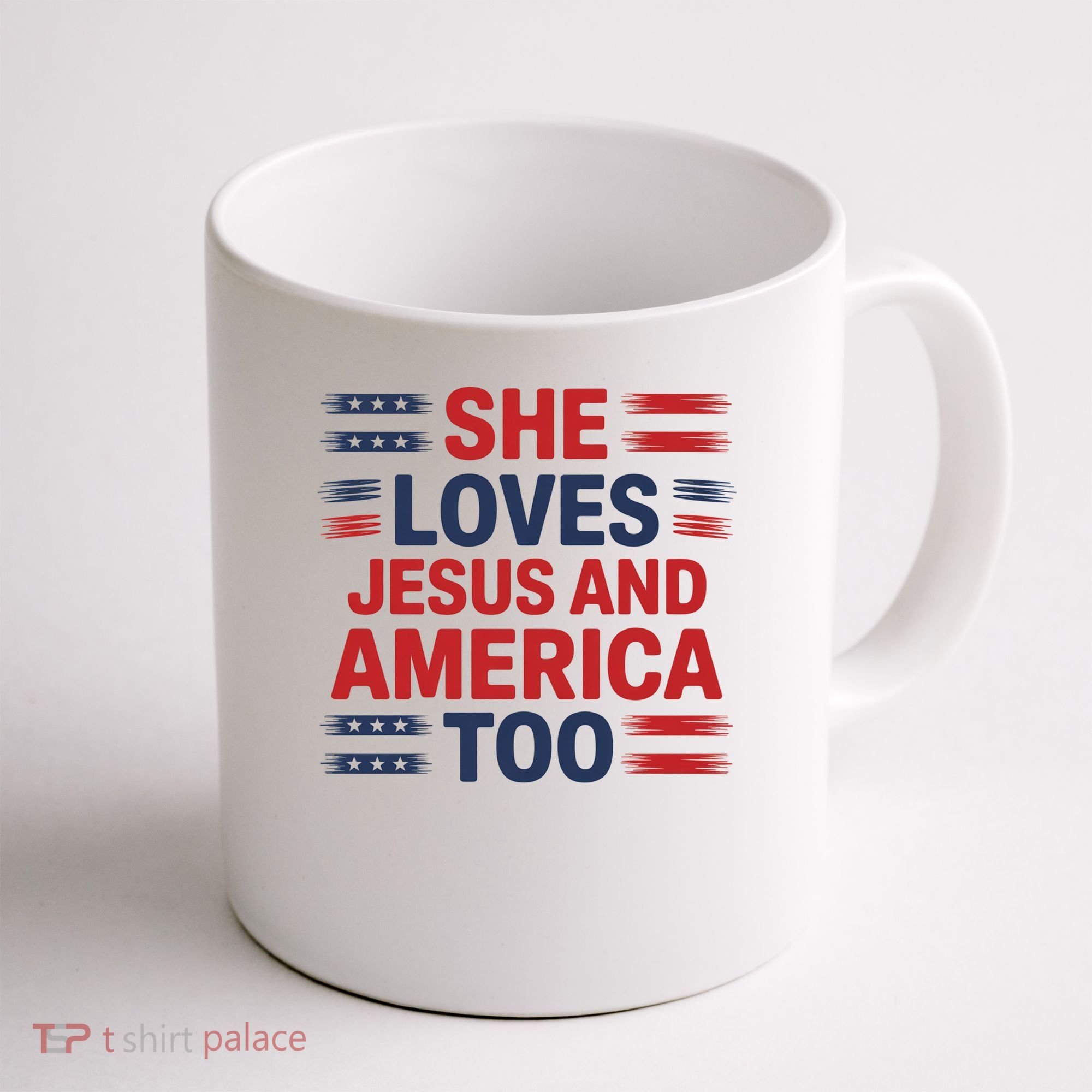 She Loves Jesus And America Too Coffee Mug