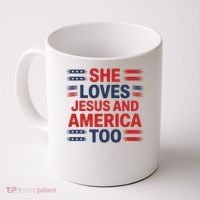 She Loves Jesus And America Too Coffee Mug thumb 0
