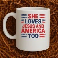 She Loves Jesus And America Too Coffee Mug thumb 2