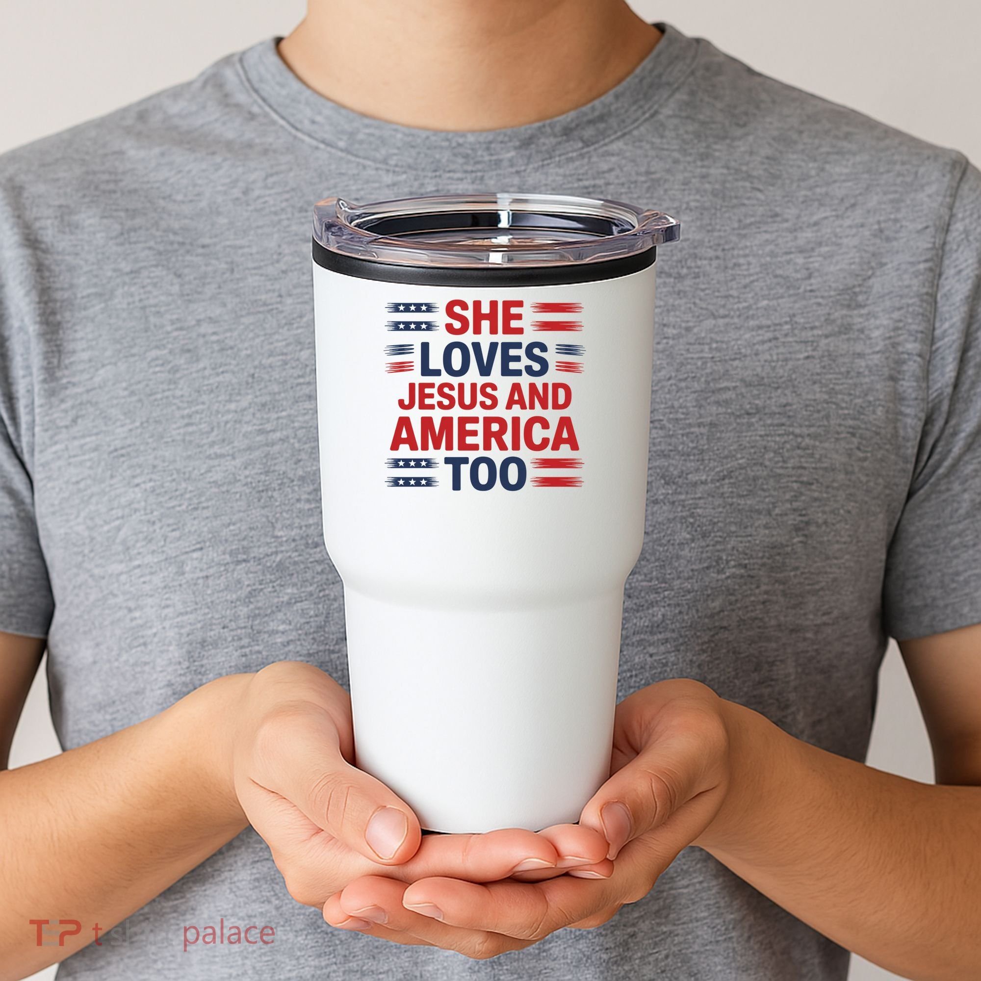 She Loves Jesus And America Too Tumbler