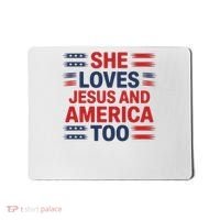 She Loves Jesus And America Too Mousepad thumb 0