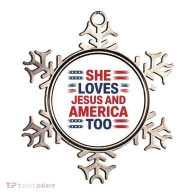 She Loves Jesus And America Too Ornament