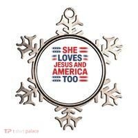She Loves Jesus And America Too Ornament thumb 0