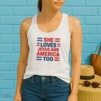 She Loves Jesus And America Too Women's Tank Top thumb 2
