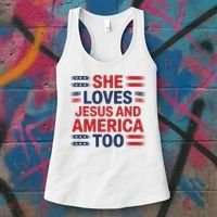 She Loves Jesus And America Too Women's Tank Top thumb 3