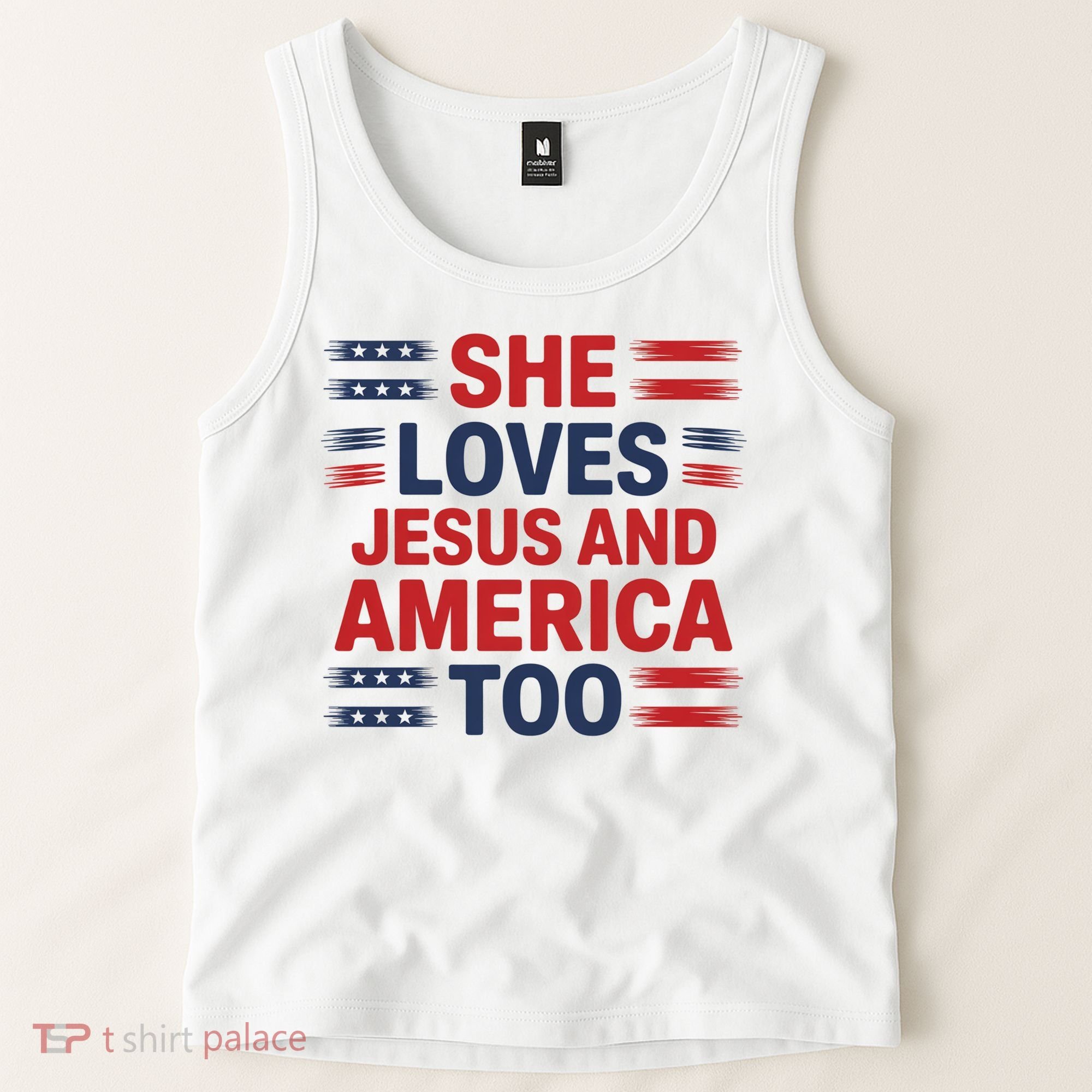 She Loves Jesus And America Too Tank Top