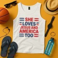 She Loves Jesus And America Too Tank Top thumb 4
