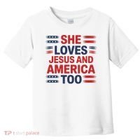 She Loves Jesus And America Too Toddler T-Shirt thumb 0
