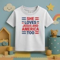 She Loves Jesus And America Too Toddler T-Shirt thumb 3