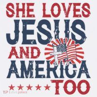 She Loves Jesus And America Too 4th Of July Patriotic Women's Hoodie thumb 2