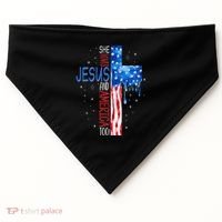 She Loves Jesus And America Too USA-Made Doggie Bandana thumb 0