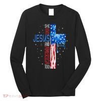 She Loves Jesus And America Too Long Sleeve Shirt thumb 0