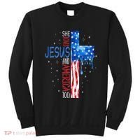 She Loves Jesus And America Too Sweatshirt thumb 0
