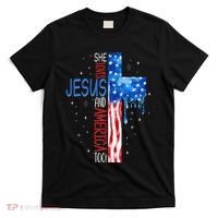 She Loves Jesus And America Too T-Shirt thumb 0