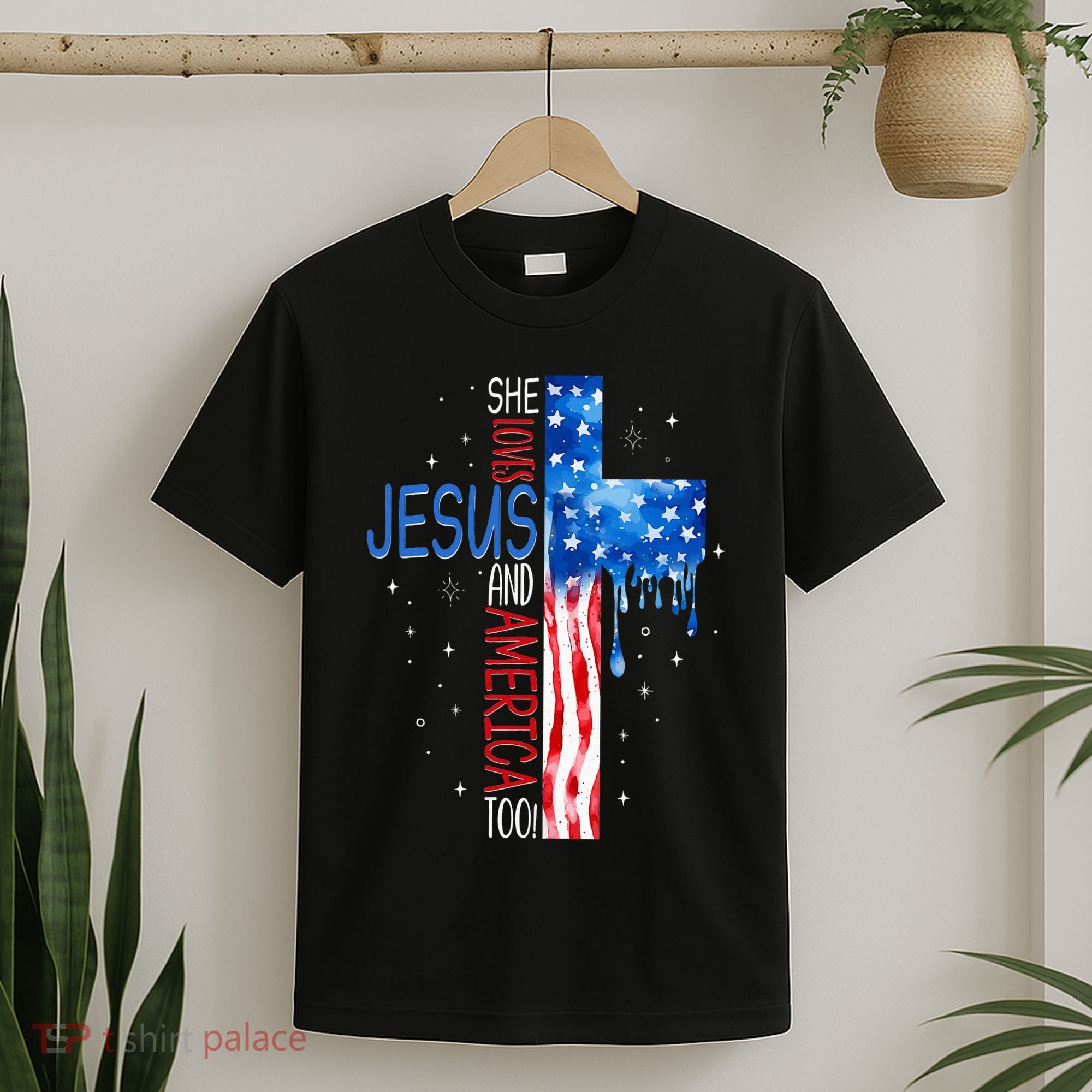 She Loves Jesus And America Too T-Shirt