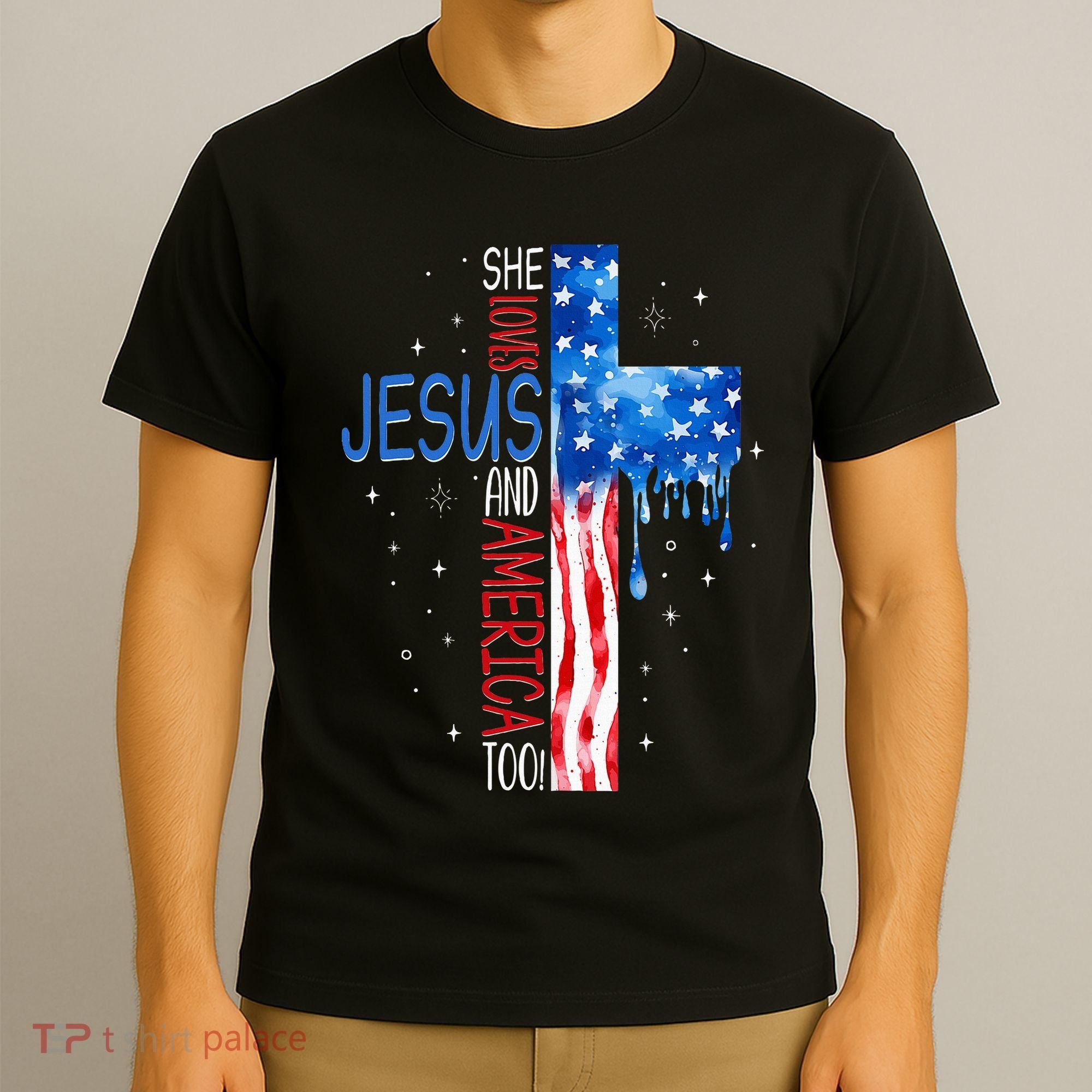 She Loves Jesus And America Too T-Shirt