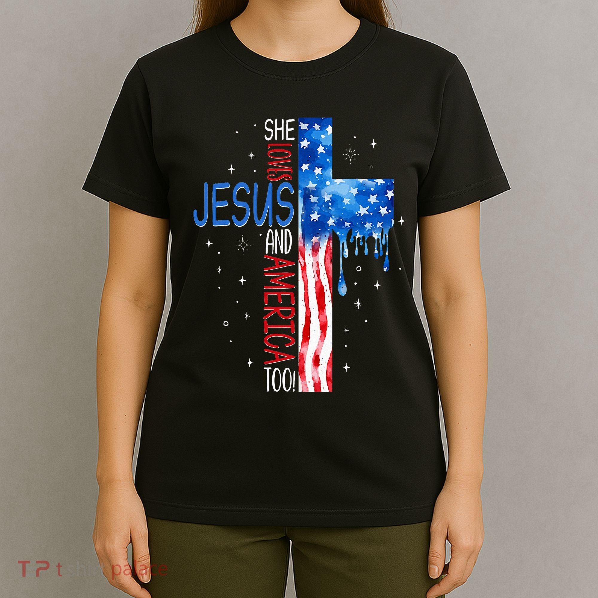 She Loves Jesus And America Too T-Shirt