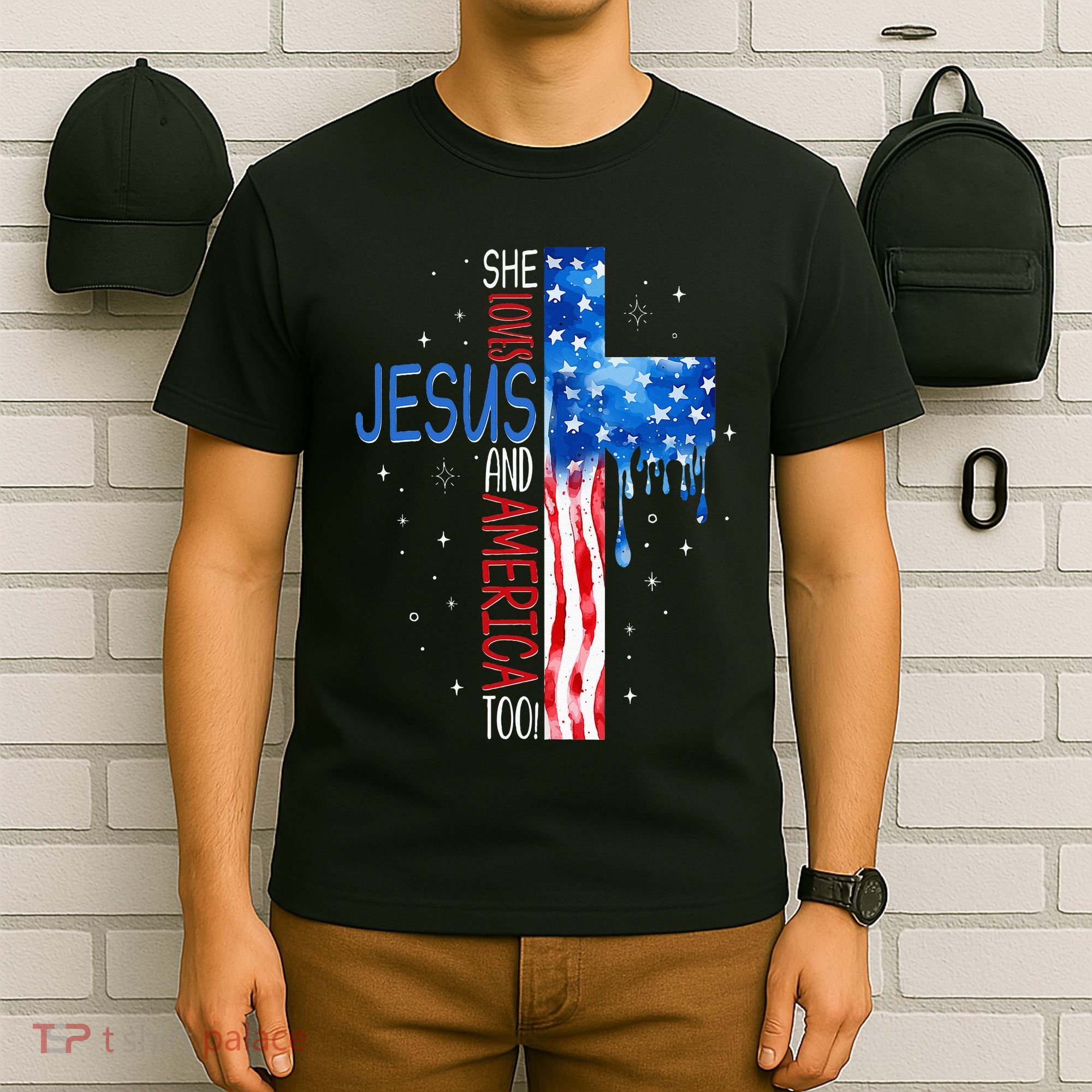 She Loves Jesus And America Too T-Shirt