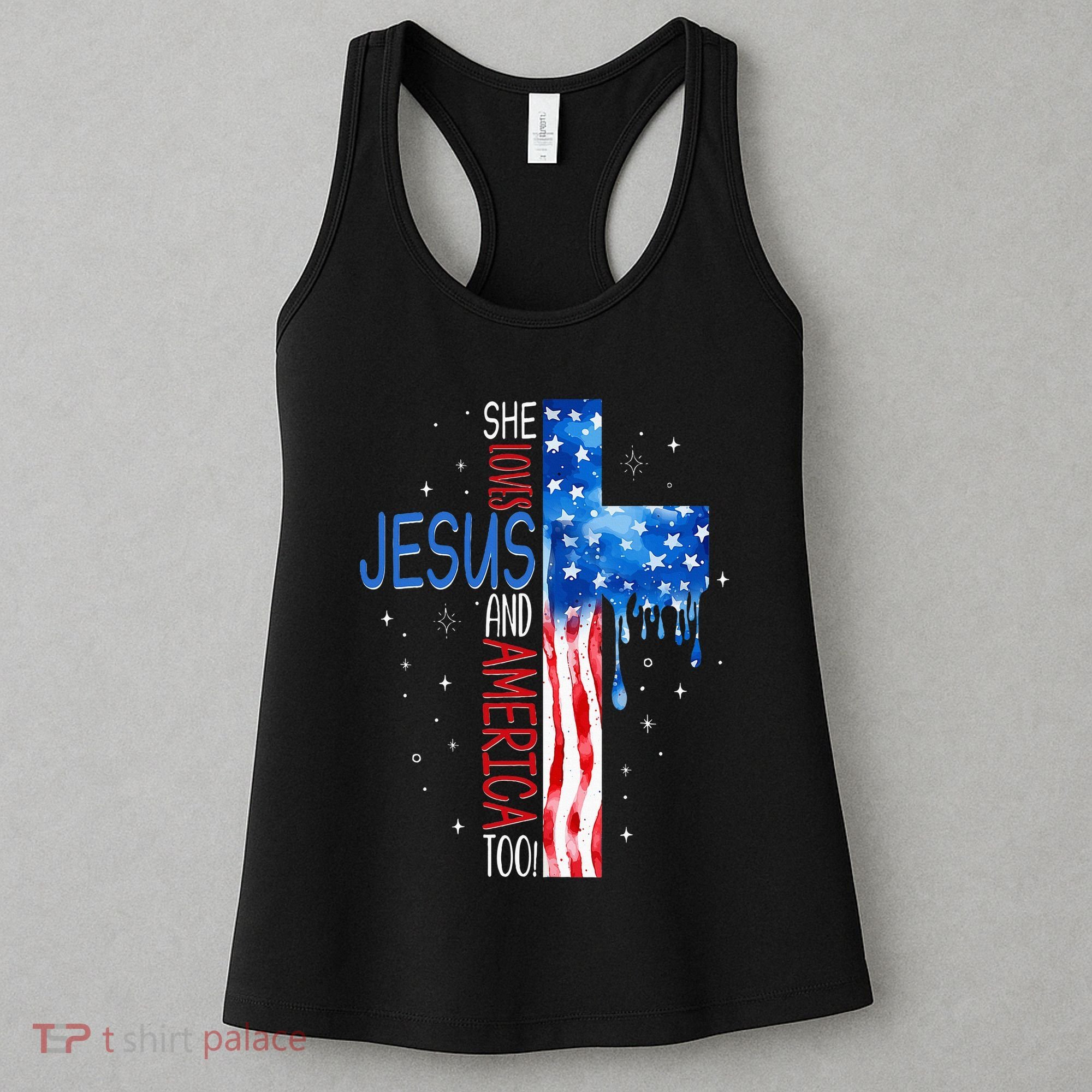 She Loves Jesus And America Too Women's Tank Top